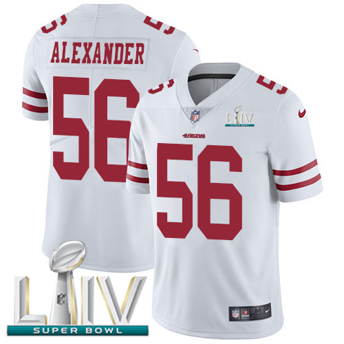 San Francisco 49ers Nike 56 Kwon Alexander White Super Bowl LIV 2020 Men Stitched NFL Vapor Untouchable Limited Jersey